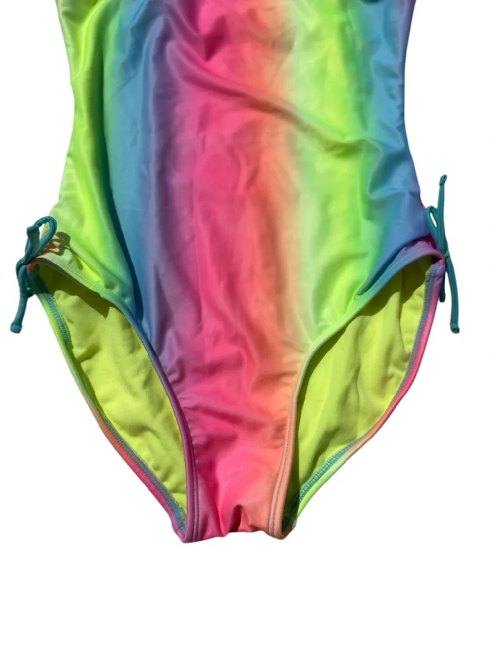 Girls Cat & Jack Rainbow Ombre One Piece Swimsuit XL 14/16 Adjustable‎ Straps